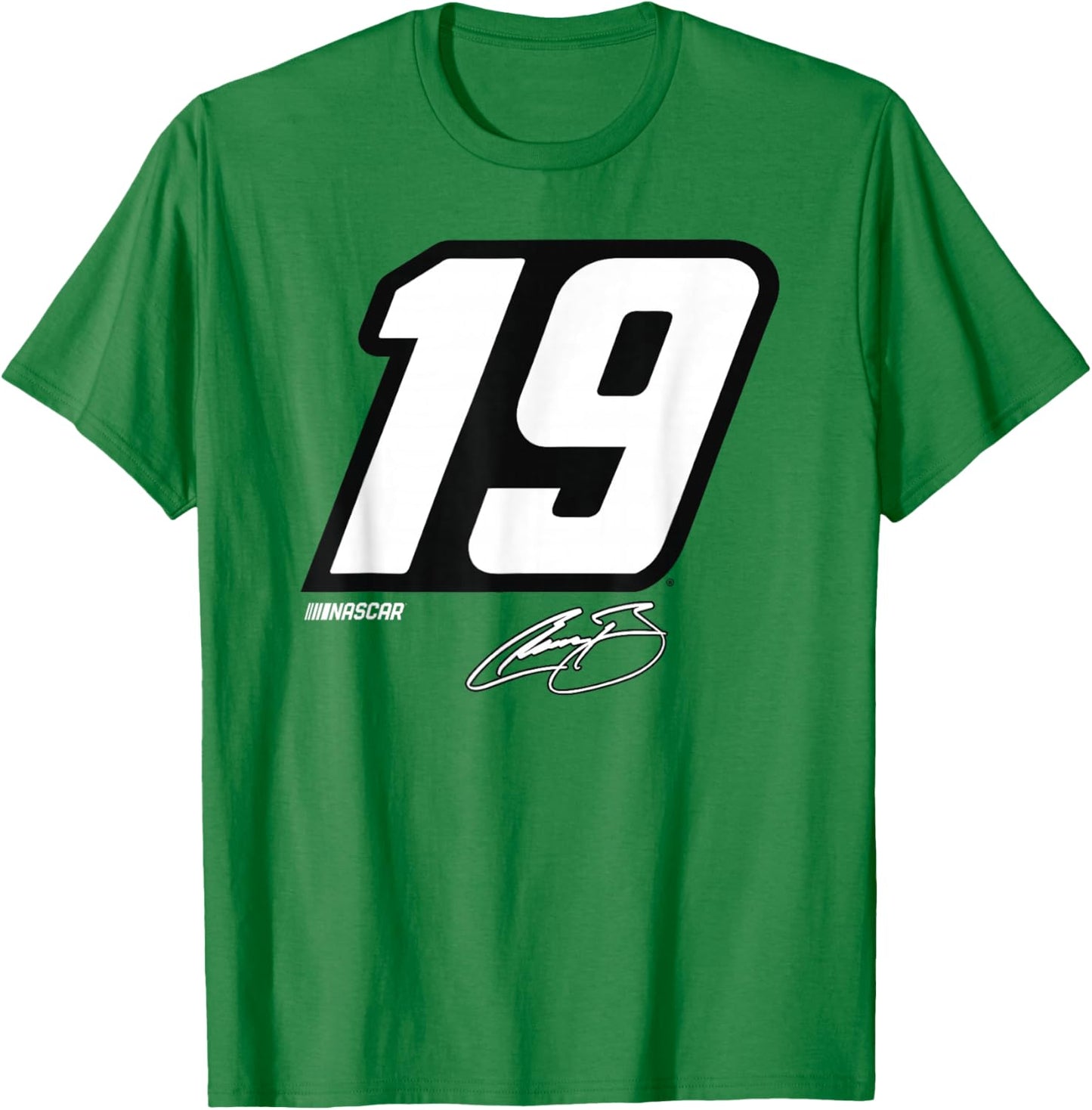 NASCAR Big Number 19 with Signature Chase Briscoe T-Shirt - T-Shirt | Irish Green