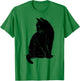 Minimalist Cat Art Cute Black Cat Owner Feline Art Kitten T-Shirt - T-Shirt | Irish Green