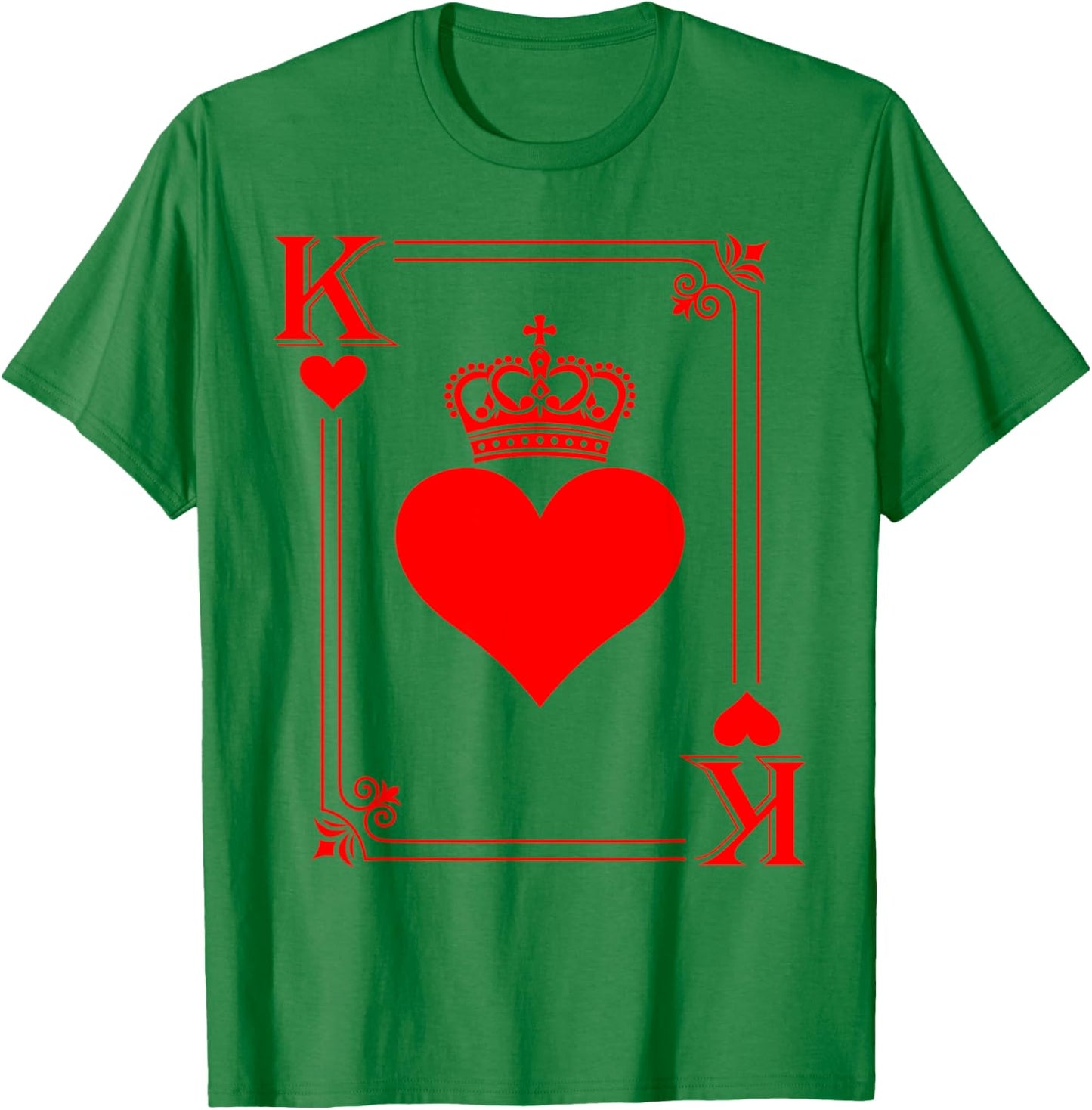 Funny King Card Hearts Happy Valentines Men Boys Guys T-Shirt - T-Shirt | Irish Green