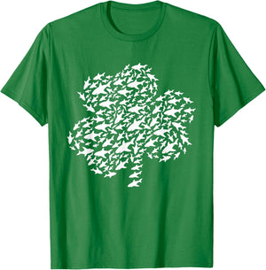 Shamrock Shark St Patricks Day Funny Shark Saint Paddys Kids T-Shirt - T-Shirt | Irish Green