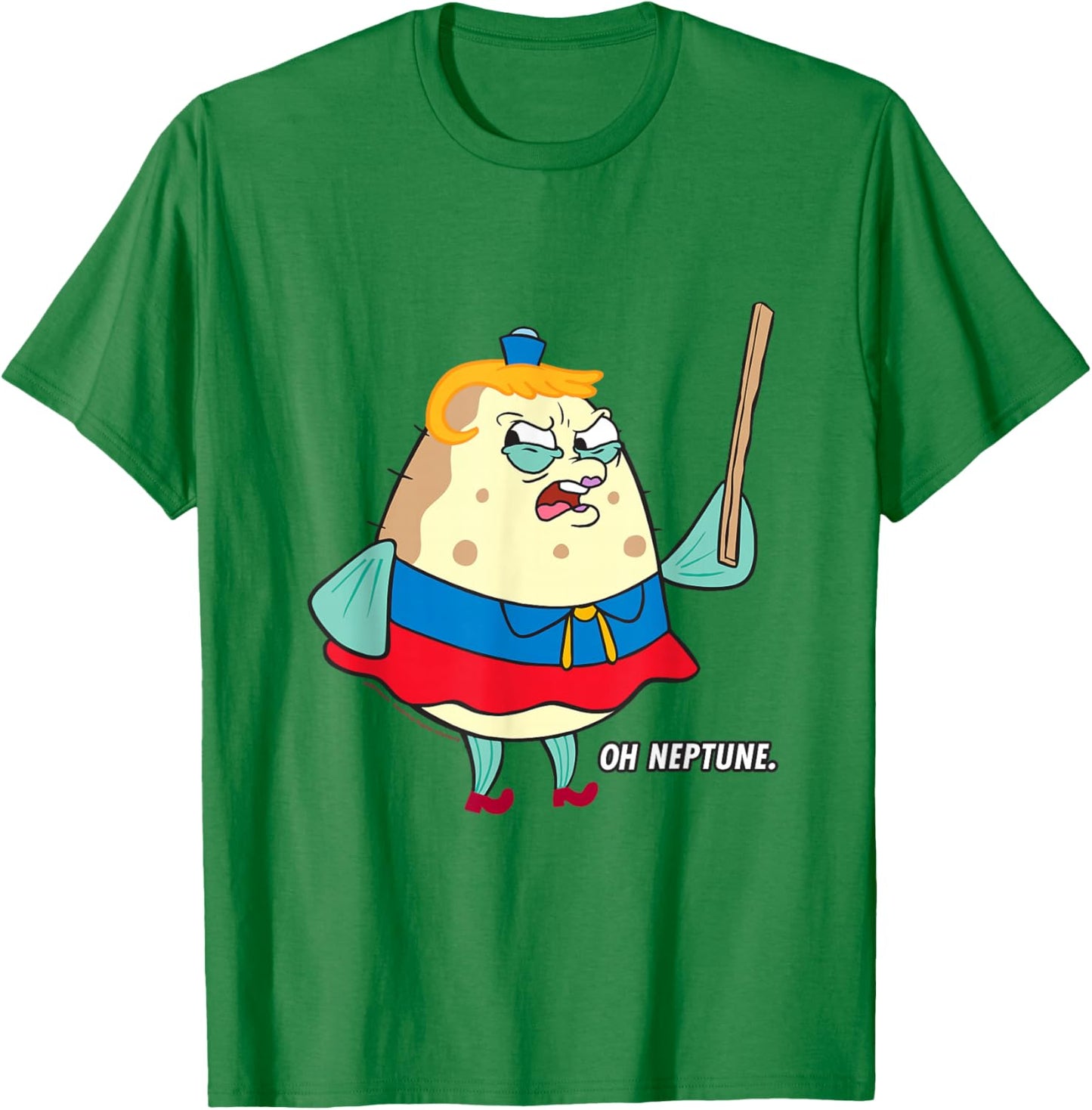 Spongebob Angry Mrs. Puff Oh Neptune Funny Cartoon T-Shirt - T-Shirt | Irish Green