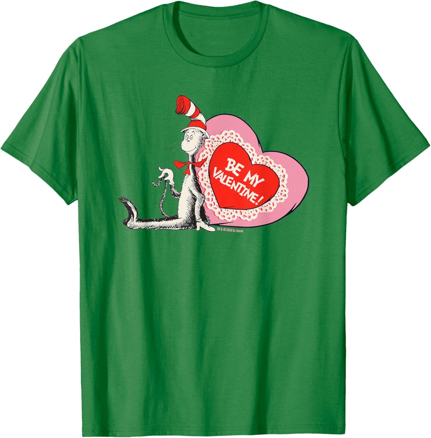 Cat in The Hat Be My Valentine Officially Licensed T-Shirt - T-Shirt | Irish Green