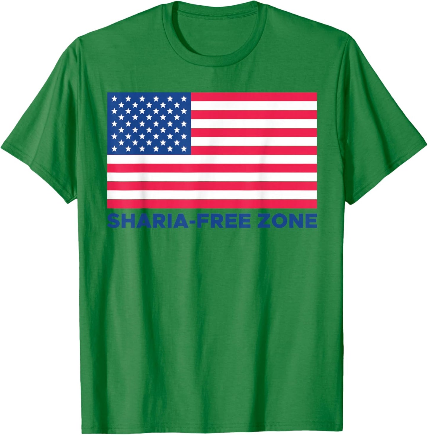 Sharia Free Zone America Flag T-Shirt - T-Shirt | Irish Green