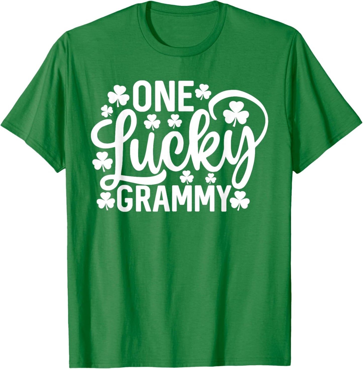 One Lucky Grammy Funny St Patrick's Day Shamrocks T-Shirt - T-Shirt | Irish Green