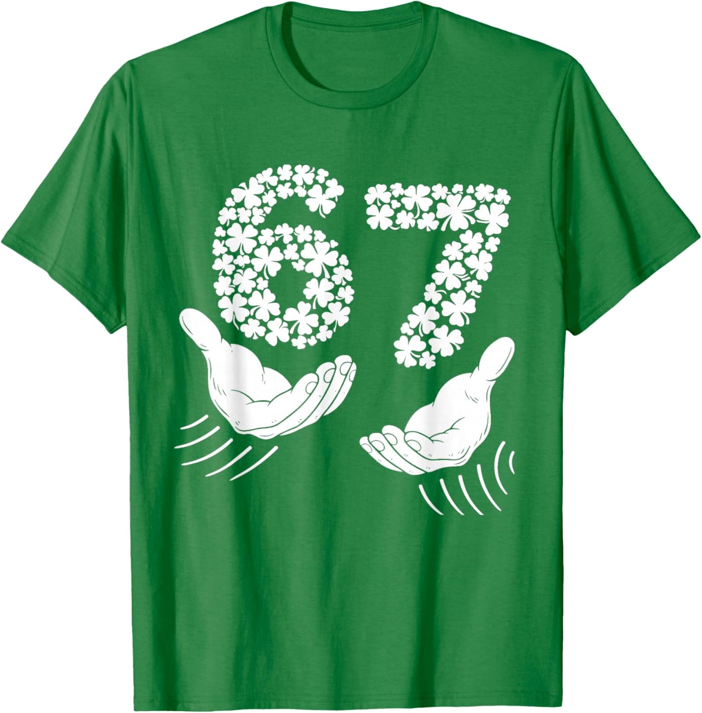 St Patricks Day Six Seven Bruh 6 7 Meme Boys Girls Teen Kids T-Shirt - T-Shirt | Irish Green