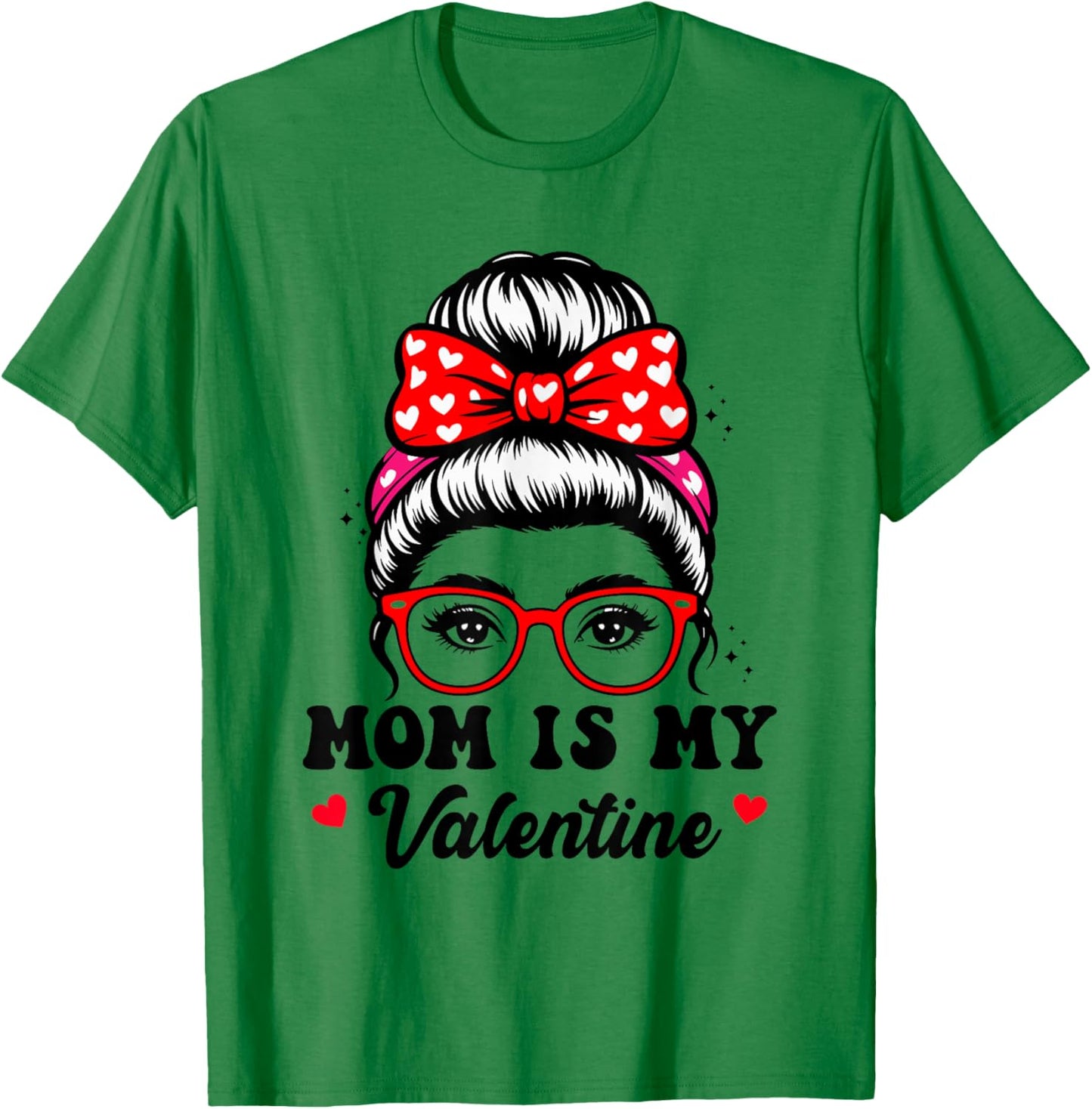 Groovy Mama is My Valentine Funny Heart Boys Girls T-Shirt - T-Shirt | Irish Green