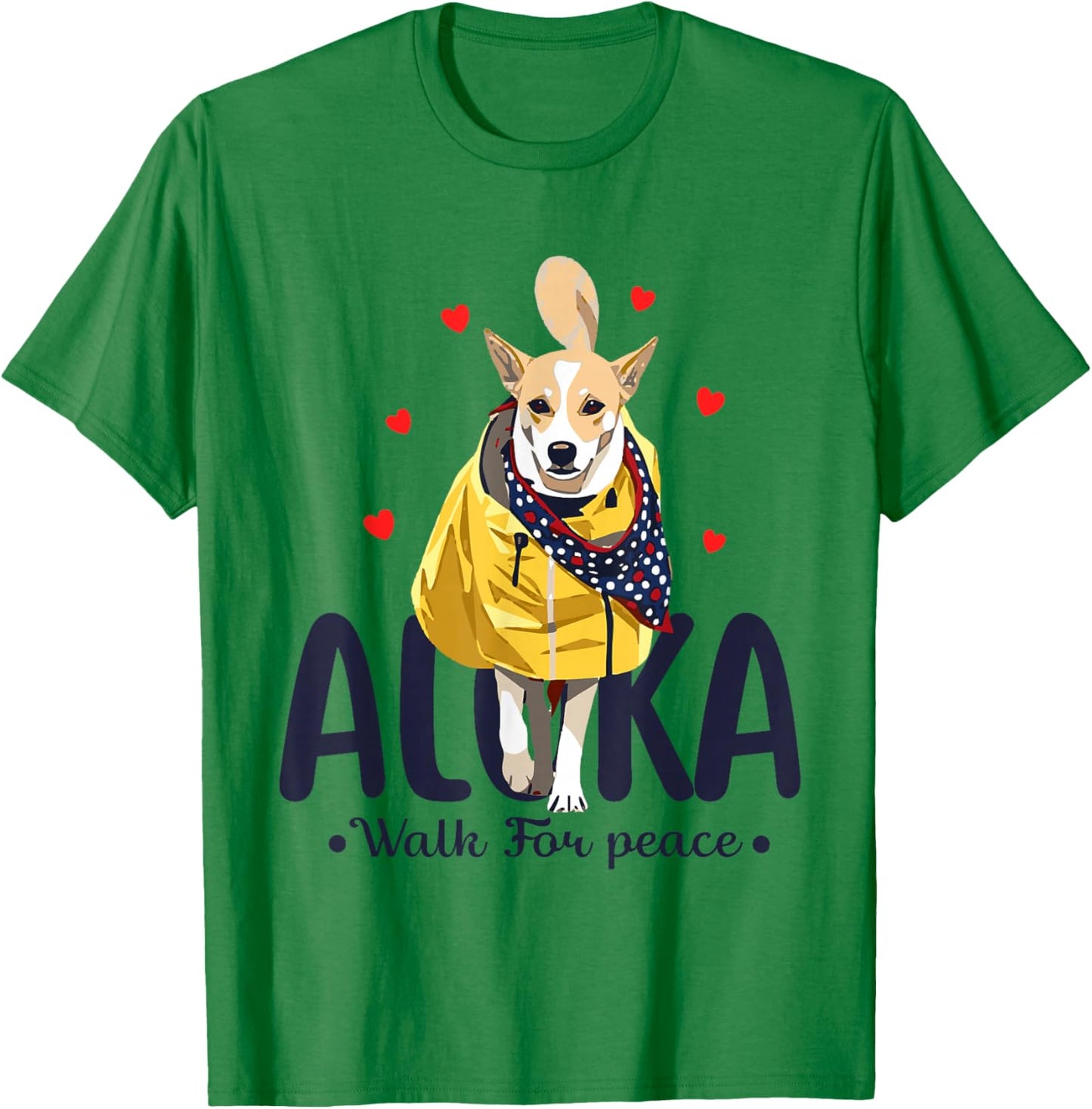 Aloka – Walk for Peace Monks with Aloka Dog T-Shirt - T-Shirt | Irish Green