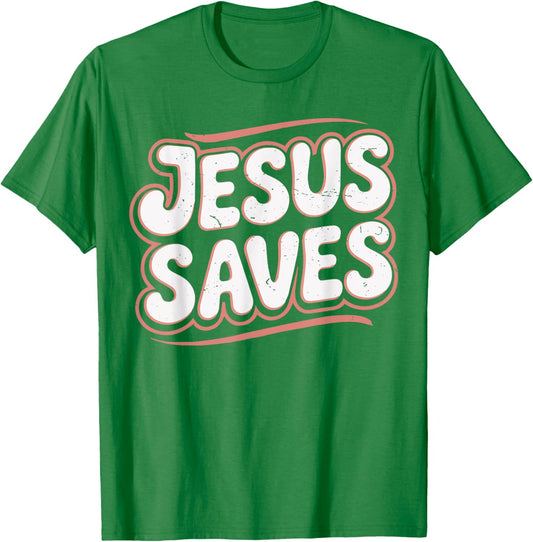 Girls Jesus Saves Pink Christian Toddler Sister God Mom Teen T-Shirt - T-Shirt | Irish Green