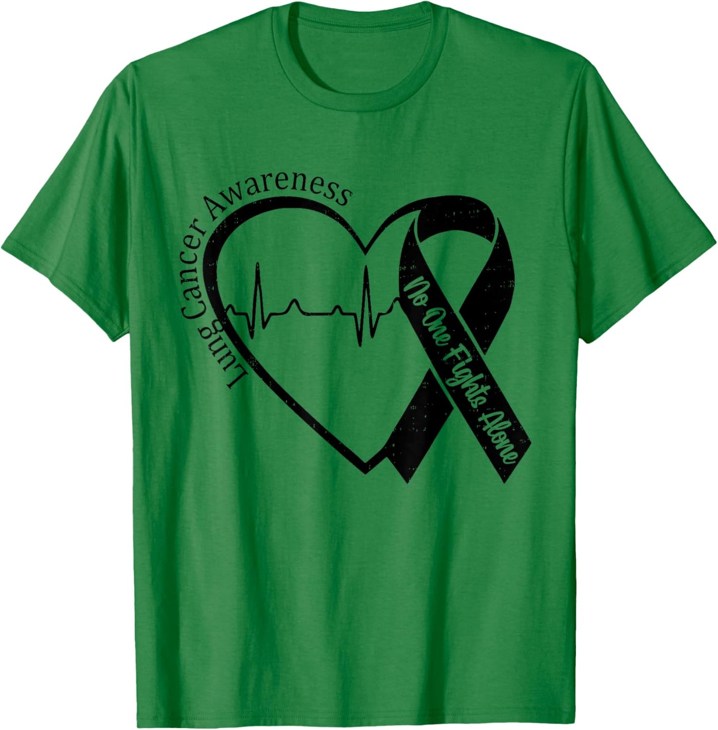 Lung Cancer Awareness Heart White Ribbon Support Men Women T-Shirt - T-Shirt | Irish Green