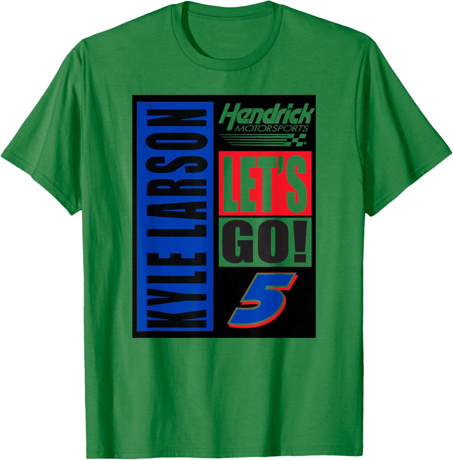 Kyle Larson Hendrick Motorsports Officially Licensed White T-Shirt - T-Shirt | Irish Green