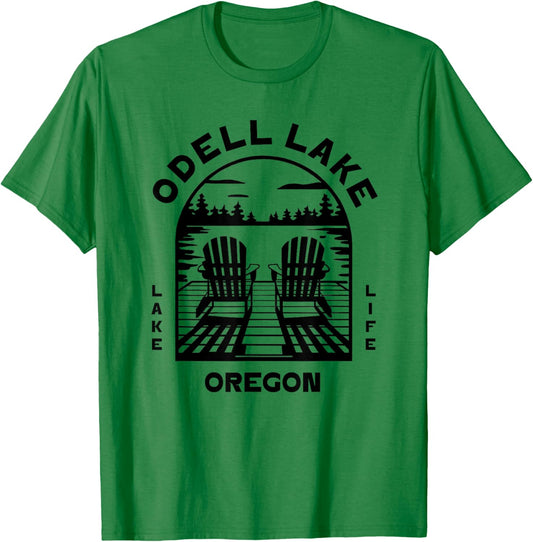 Odell Lake Oregon Outdoors Vintage T-Shirt - T-Shirt | Irish Green