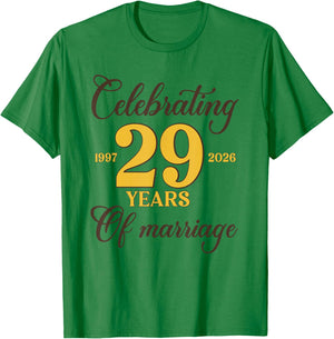 Funny 29 Years of Marriage 1997 29th Wedding Anniversary T-Shirt - T-Shirt | Irish Green