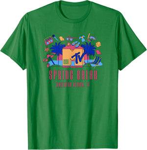 MTV Spring Break Daytona Beach 1991 Icons Vintage TV T-Shirt - T-Shirt | Irish Green