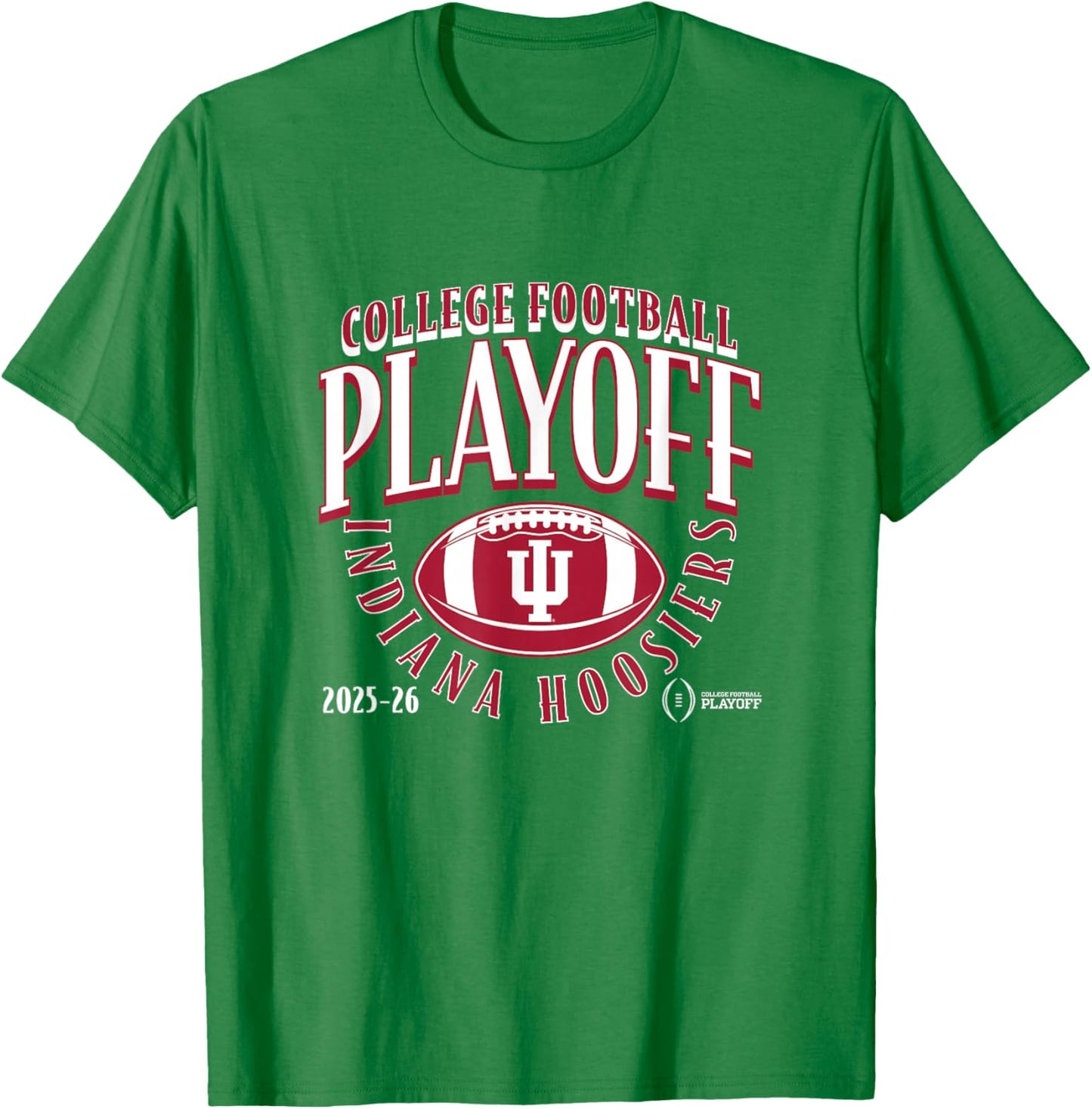 Indiana Hoosiers CollegeFootball Playoff Football Curve 2025 T-Shirt - T-Shirt | Irish Green