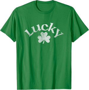 Lucky Irish Shamrock Distressed T-Shirt - T-Shirt | Irish Green