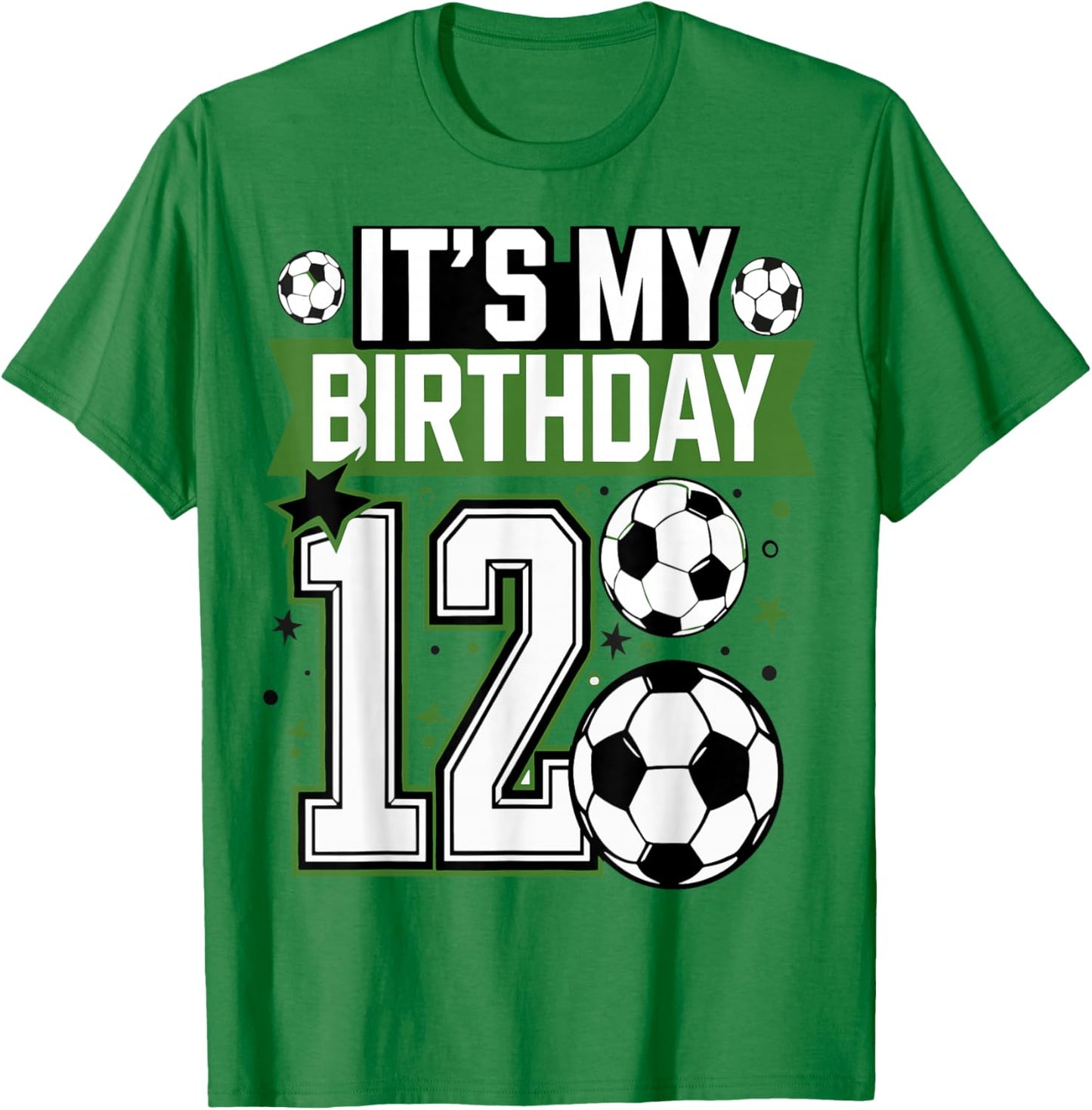 Birthday Boy 12 Soccer Its My 12th Birthday Boys Soccer T-Shirt - T-Shirt | Irish Green