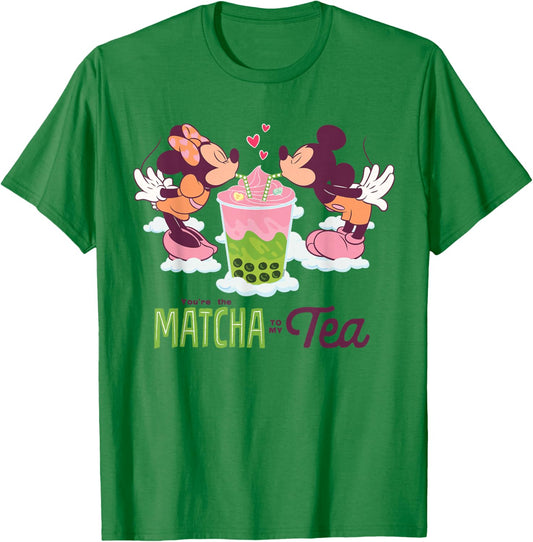 Disney Mickey & Minnie Valentine You're The Matcha to My Tea T-Shirt - T-Shirt | Irish Green