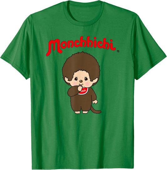 Monchhichi Cute Stance Thumbs Up Fluffy Little Guy T-Shirt - T-Shirt | Irish Green