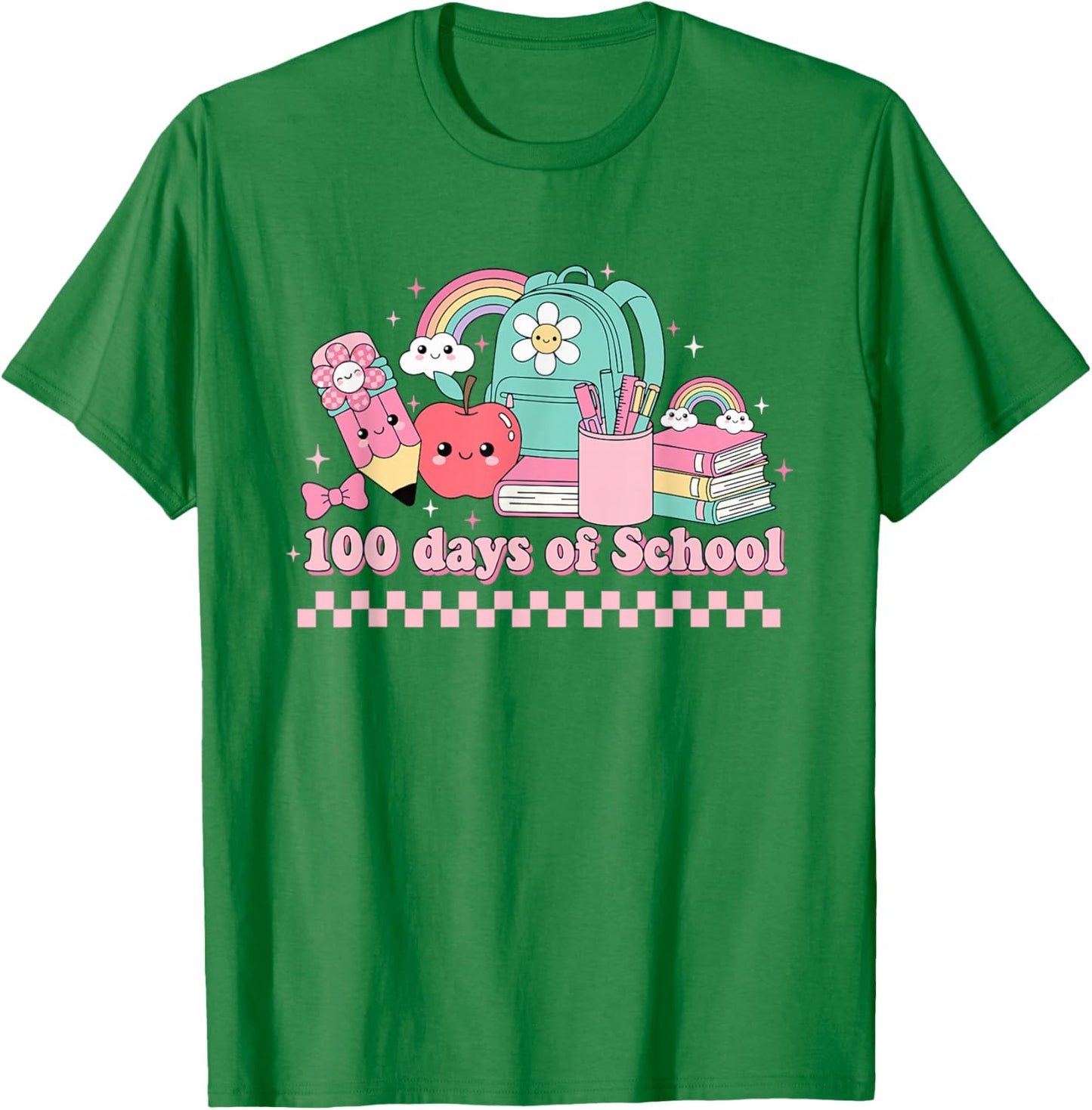 100 Days of School Coquette Bow 100th Day of School Girls T-Shirt - T-Shirt | Irish Green