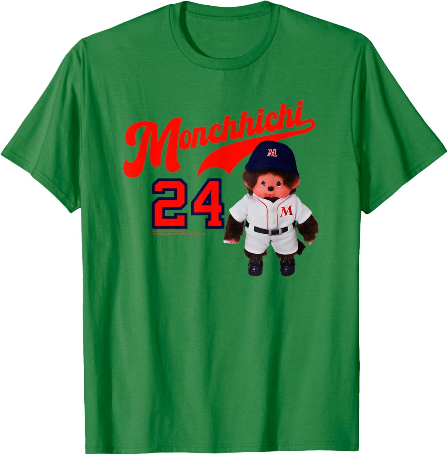 Monchhichi Little Baseball Player #24 Vintage Photo T-Shirt - T-Shirt | Irish Green