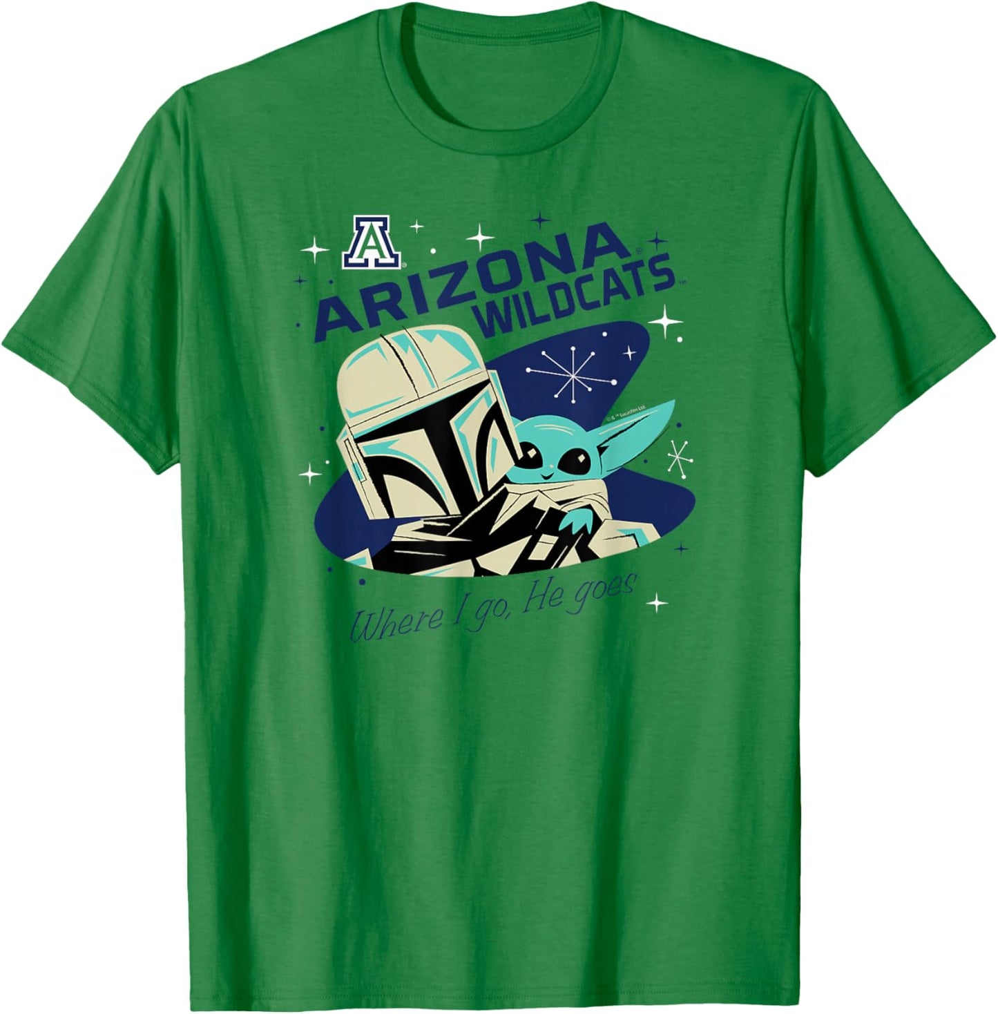 Arizona Wildcats Star Wars Mandalorian Red T-Shirt - T-Shirt | Irish Green