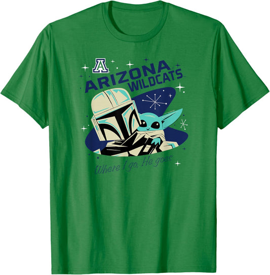 Arizona Wildcats Star Wars Mandalorian Red T-Shirt - T-Shirt | Irish Green