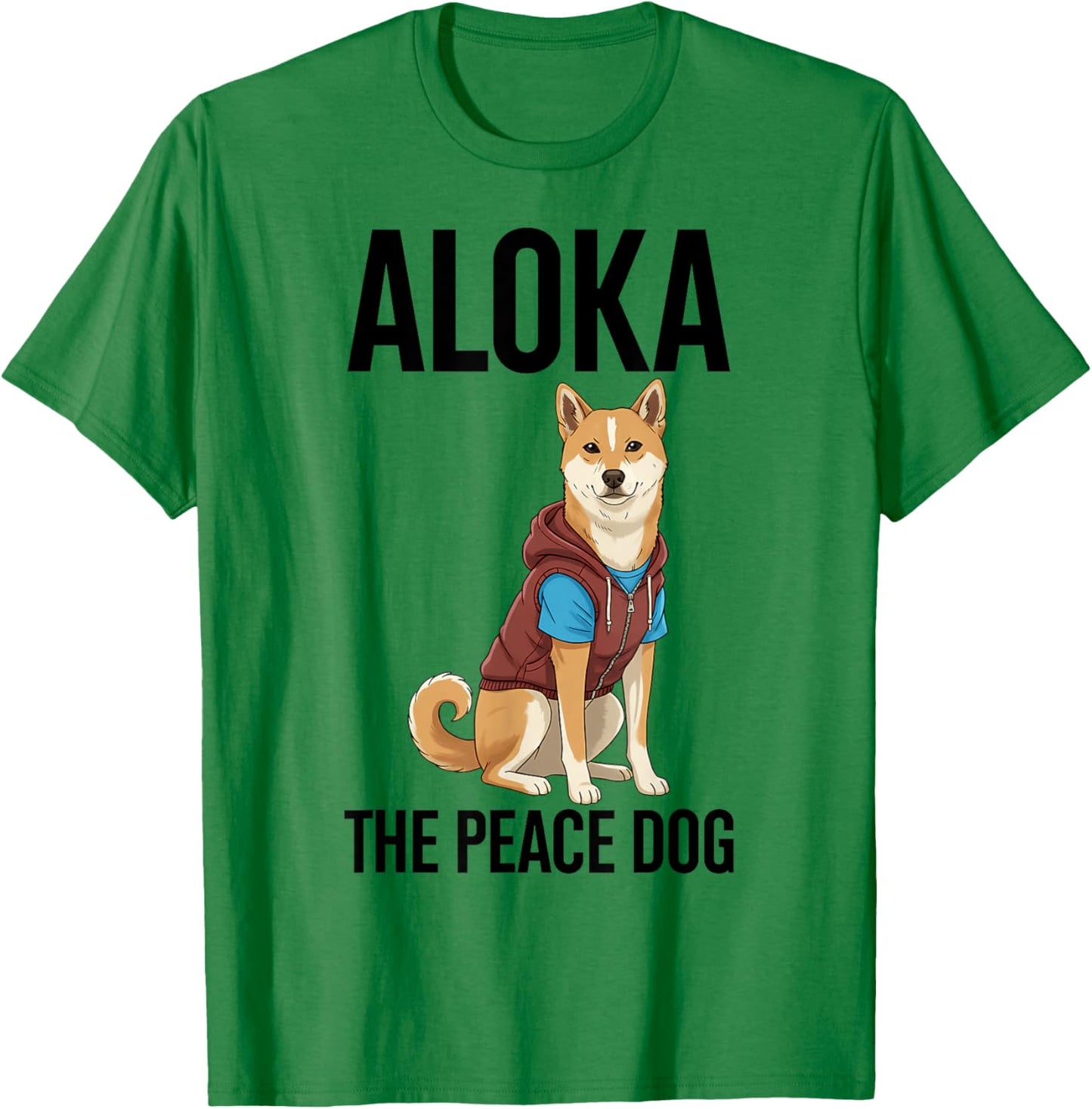 Aloka The Peace Dog Minimalist Zen Art T-Shirt - T-Shirt | Irish Green