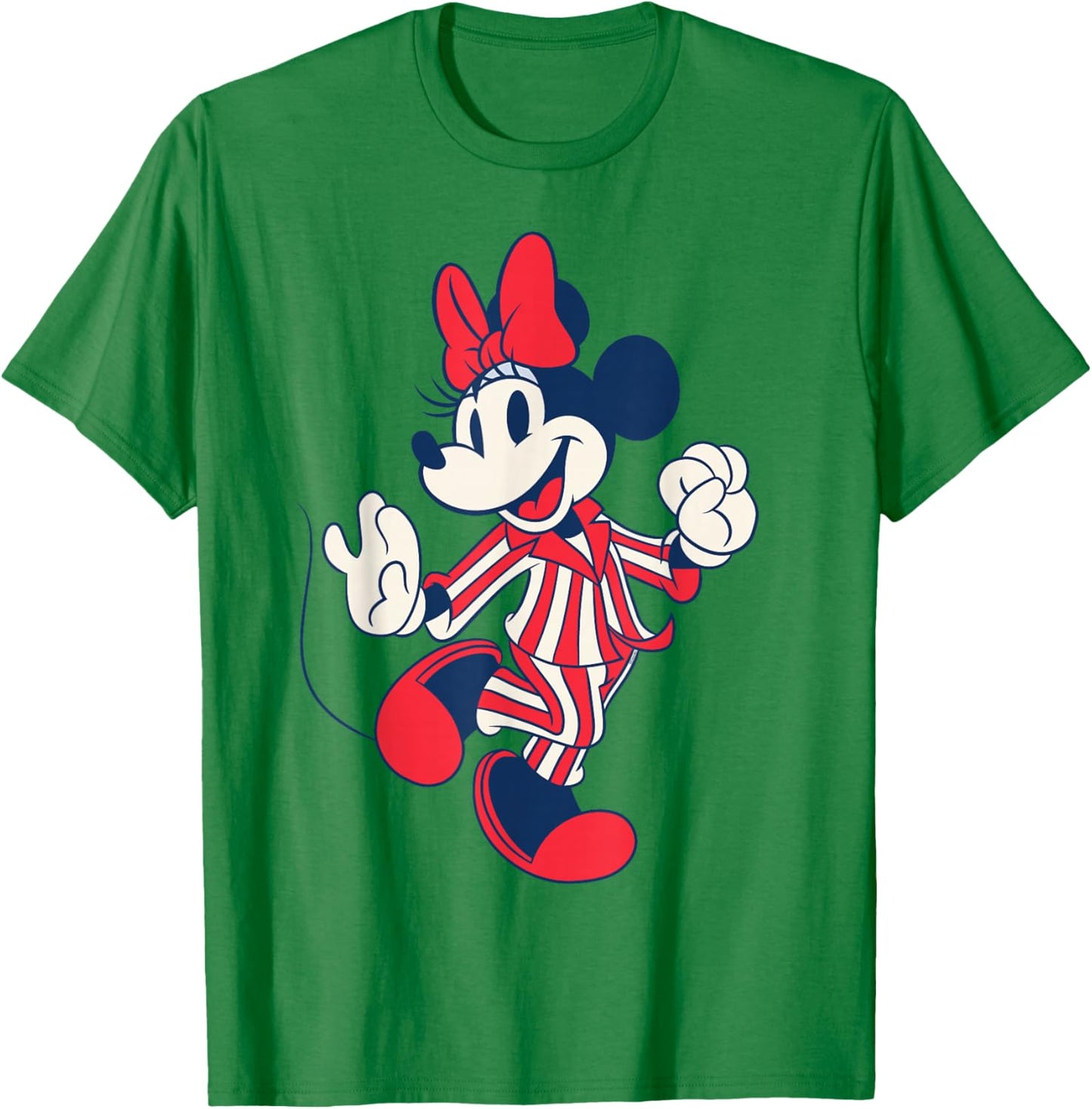 Disney Minnie Mouse Striped Pajamas Slumber Party PJs Pose T-Shirt - T-Shirt | Irish Green