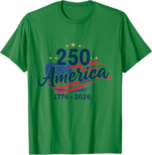 Women Kids Girls 250 Years American 1776 2026 250th USA T-Shirt - T-Shirt | Irish Green