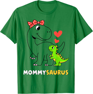 Mommysaurus Mommy Dinosaur Baby by Mommy Mother's Day T-Shirt - T-Shirt | Irish Green