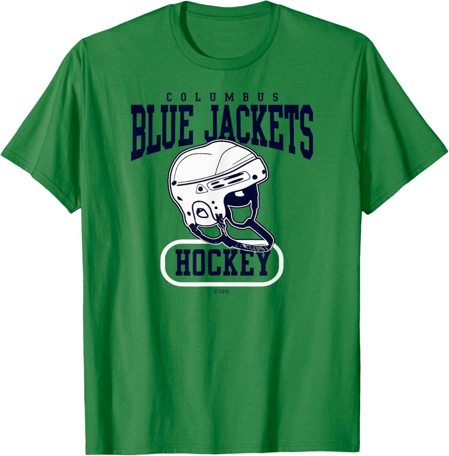 Columbus Blue Jackets Helmet Red NHL Officially Licensed T-Shirt - T-Shirt | Irish Green