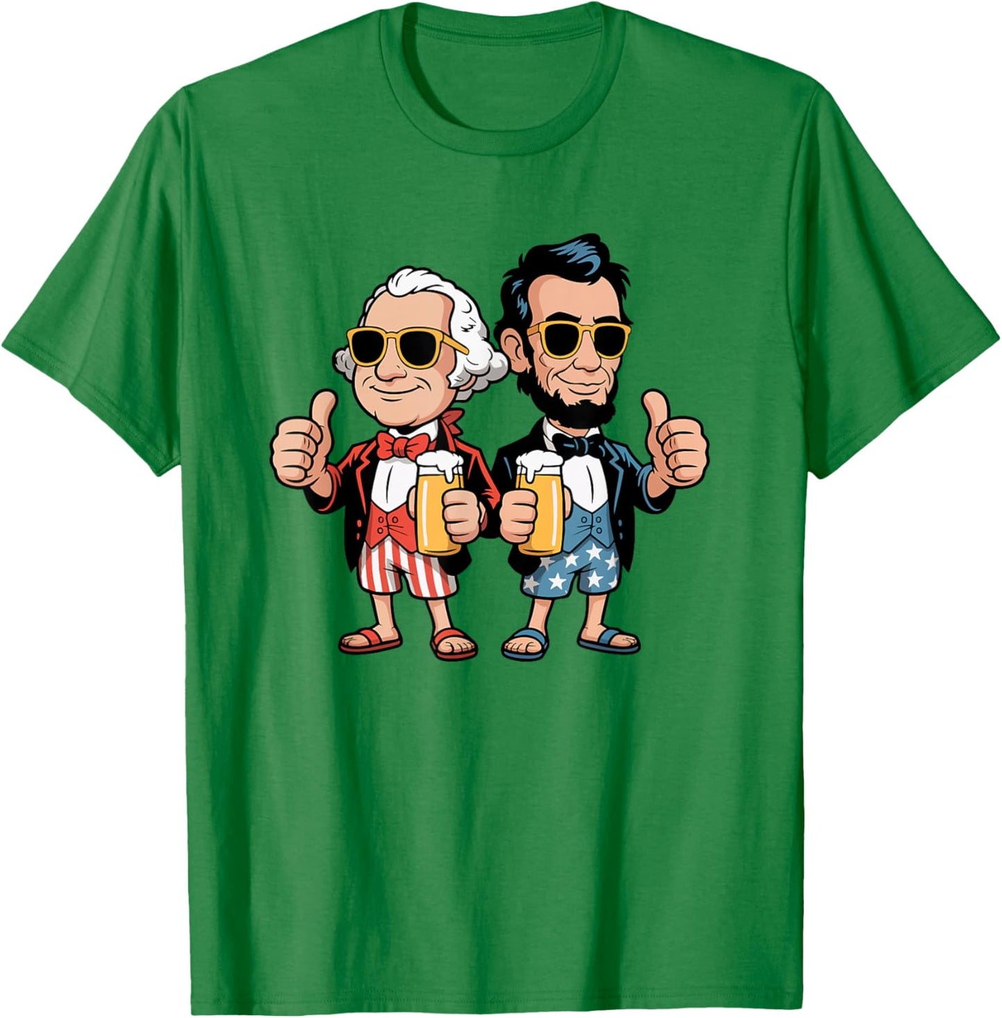 Funny President's Day Lincoln Washington Patriotic Drinking T-Shirt - T-Shirt | Irish Green