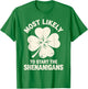 Most Likely to Start The Shenanigans St Patrick's Men Women T-Shirt - T-Shirt | Irish Green