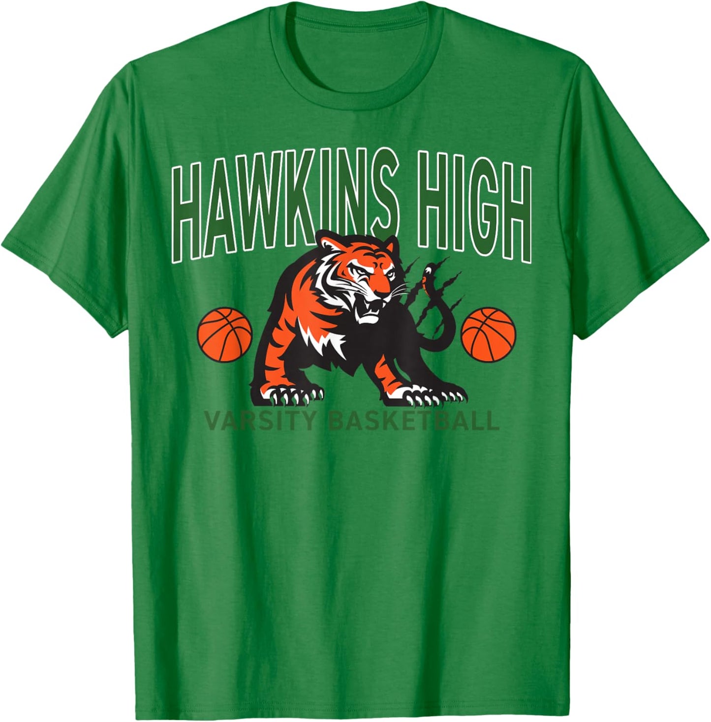Stranger Things Season 5 Hawkins High Varsity Basketball T-Shirt - T-Shirt | Irish Green