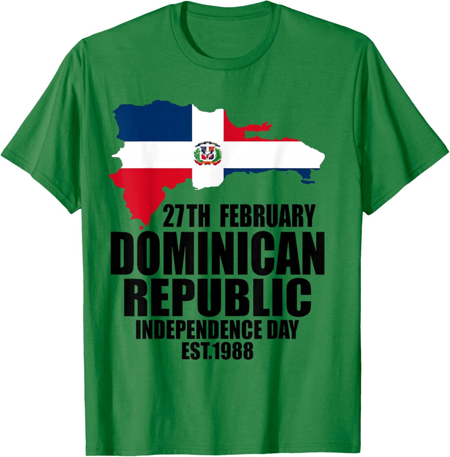 Dominican Republic 182nd Independence Day Dominican Pride T-Shirt - T-Shirt | Irish Green