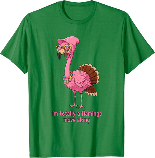 Funny Thanksgiving Turkey Disguised As Flamingo Humor T-Shirt - T-Shirt | Irish Green