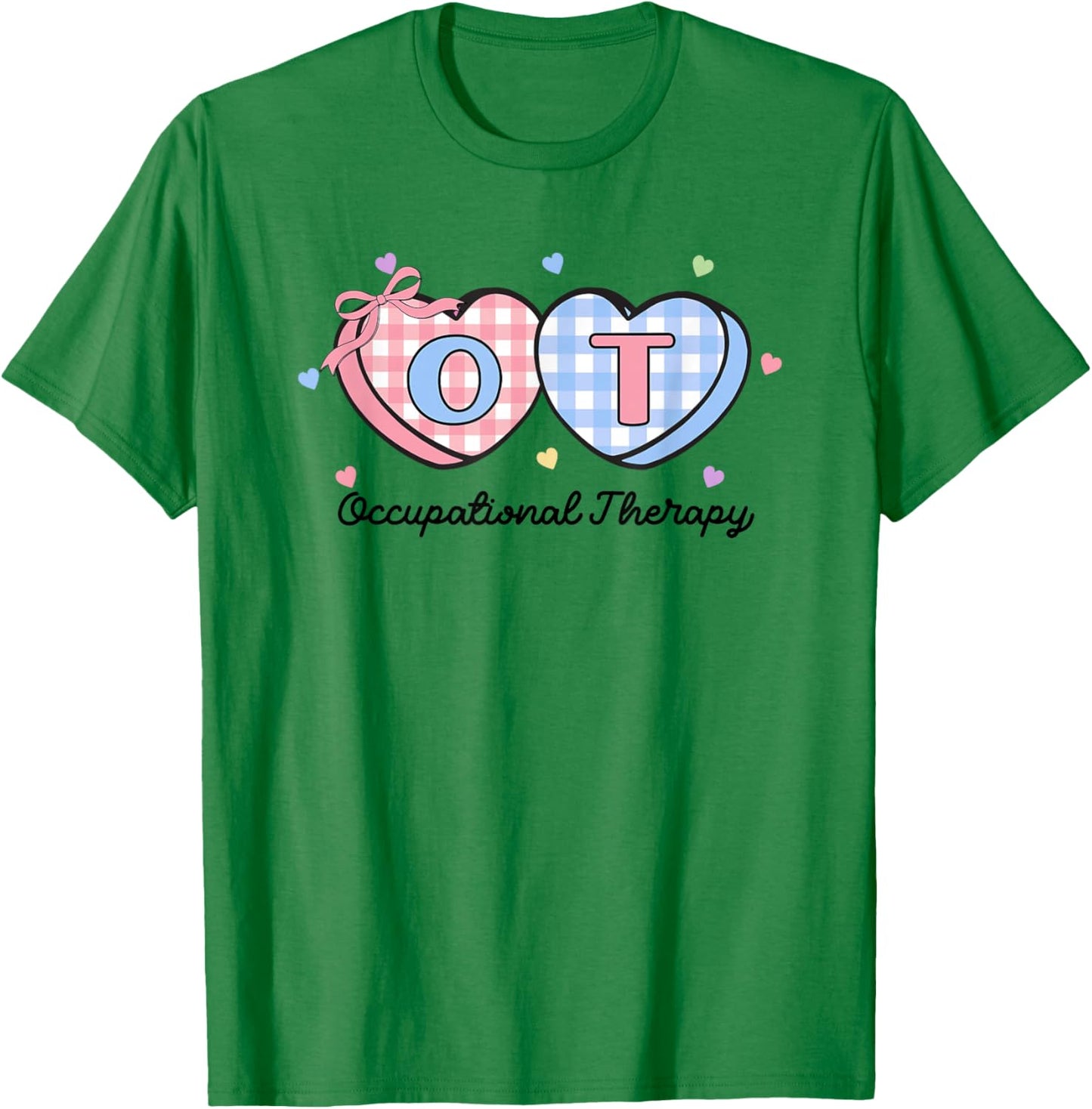 OT Valentine's Day Occupational Therapy Pink Coquette Bow T-Shirt - T-Shirt | Irish Green