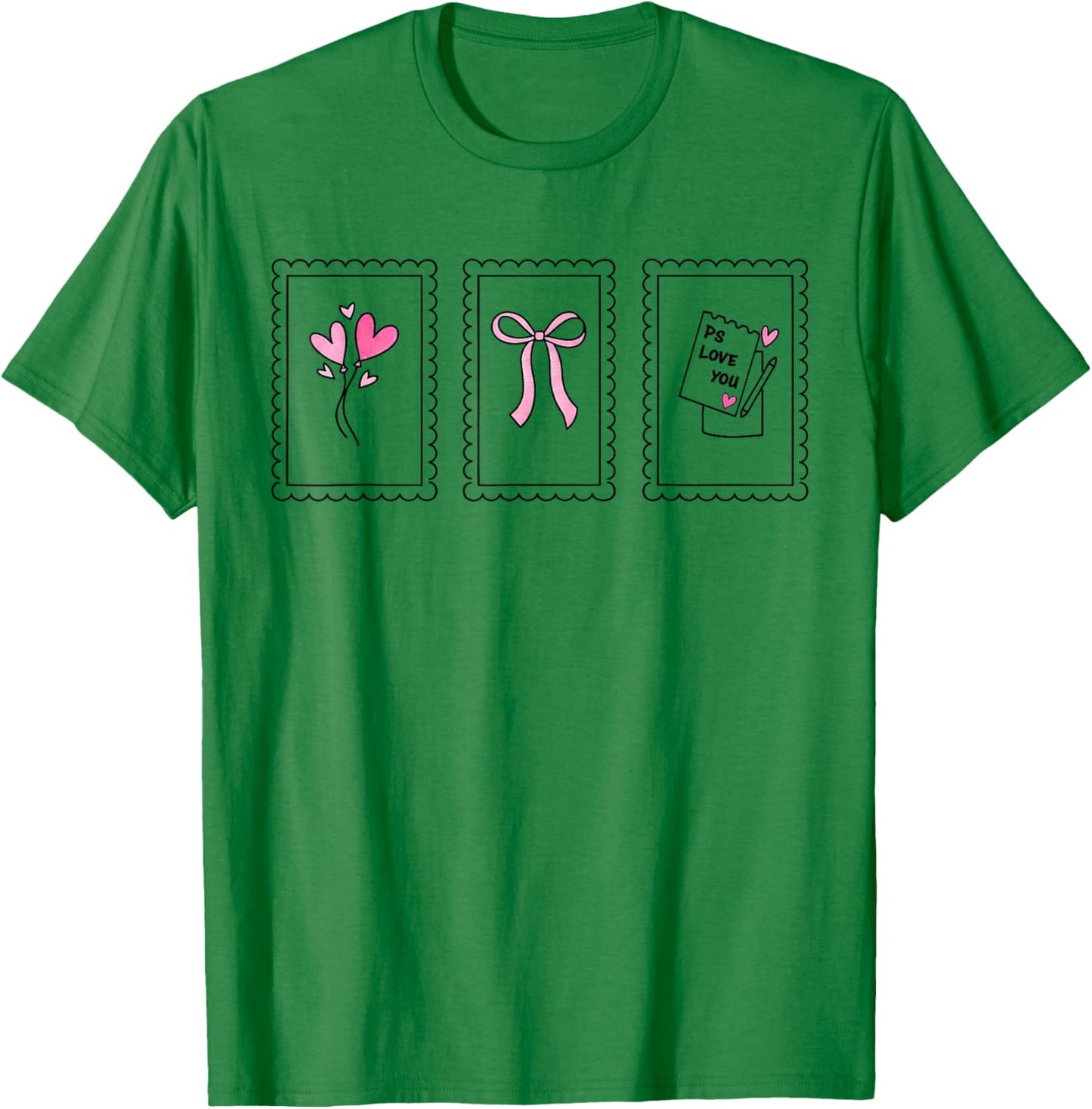 I Love You Day Valentine's Day Purple Heart Women Men Kid T-Shirt - T-Shirt | Irish Green