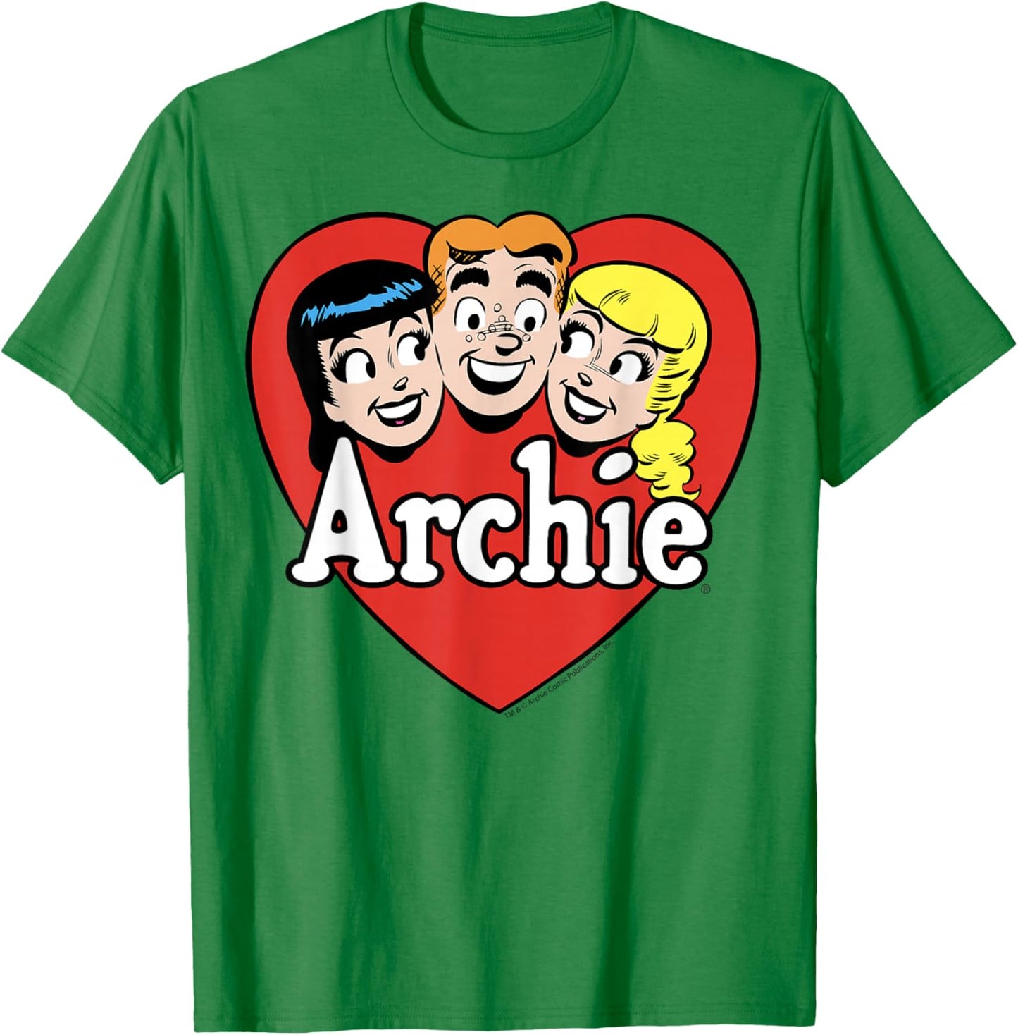 Archie Comics Betty Veronica Heart Trio T-Shirt - T-Shirt | Irish Green