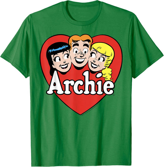 Archie Comics Betty Veronica Heart Trio T-Shirt - T-Shirt | Irish Green