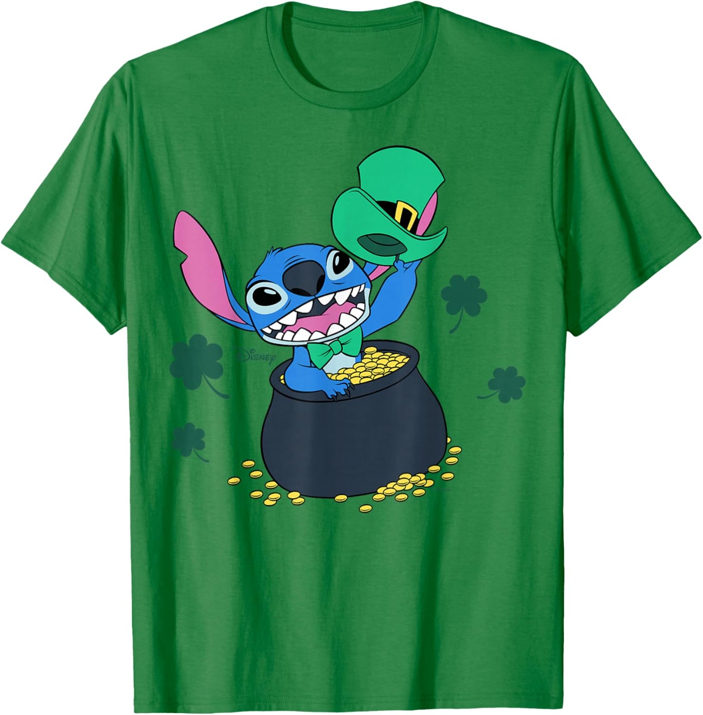 Disney Lilo & Stitch Lucky Leprechaun St Patrick's Day T-Shirt - T-Shirt | Irish Green