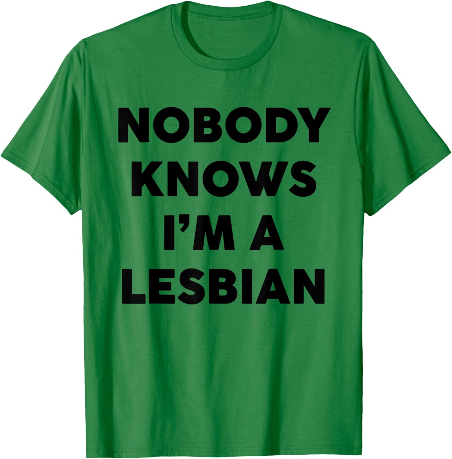 Nobody Knows I'm A Lesbian Funny Saying Quote Men Women T-Shirt - T-Shirt | Irish Green