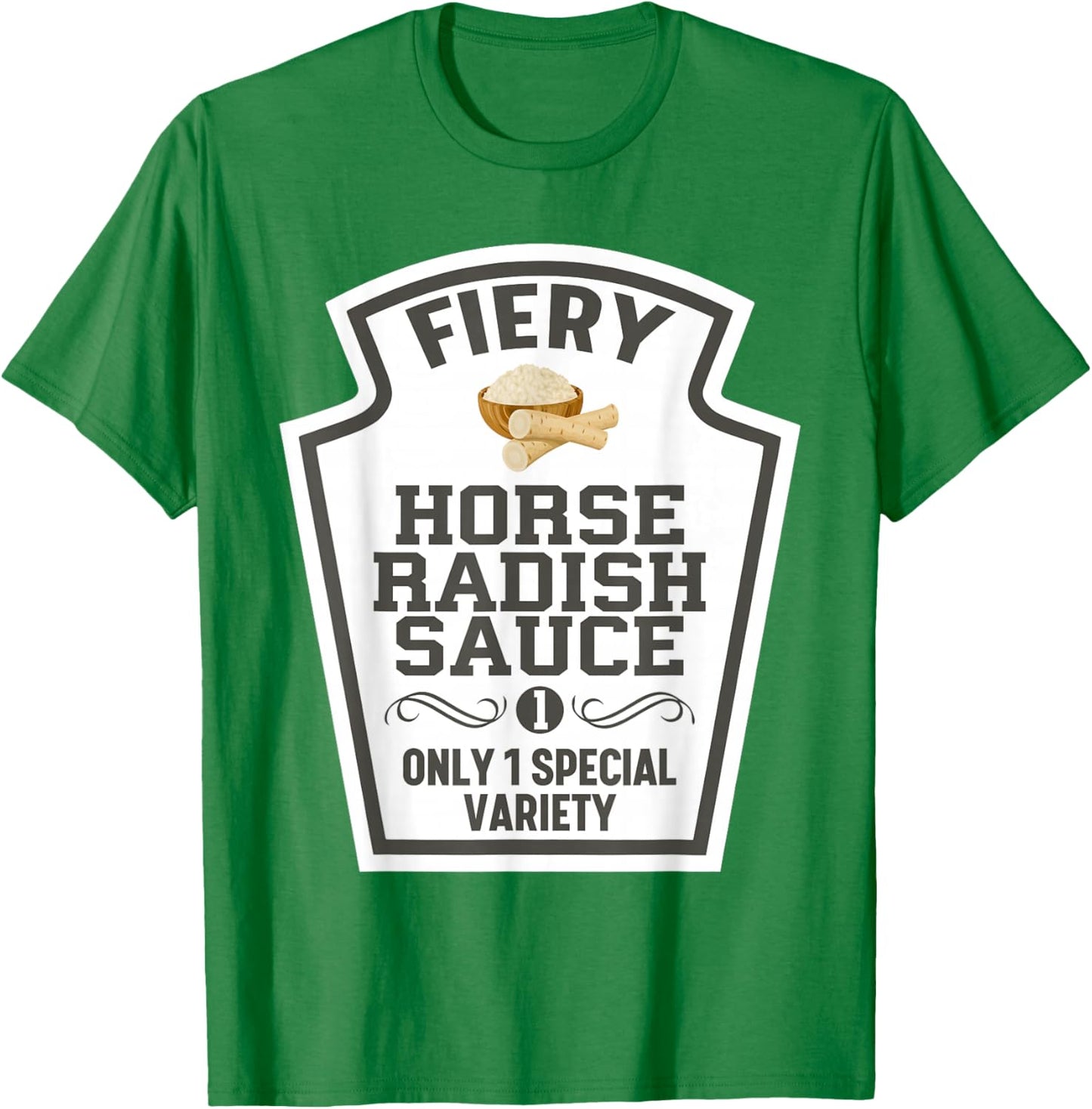 Fiery Horseradish Sauce Halloween Condiment Costume Food T-Shirt - T-Shirt | Irish Green
