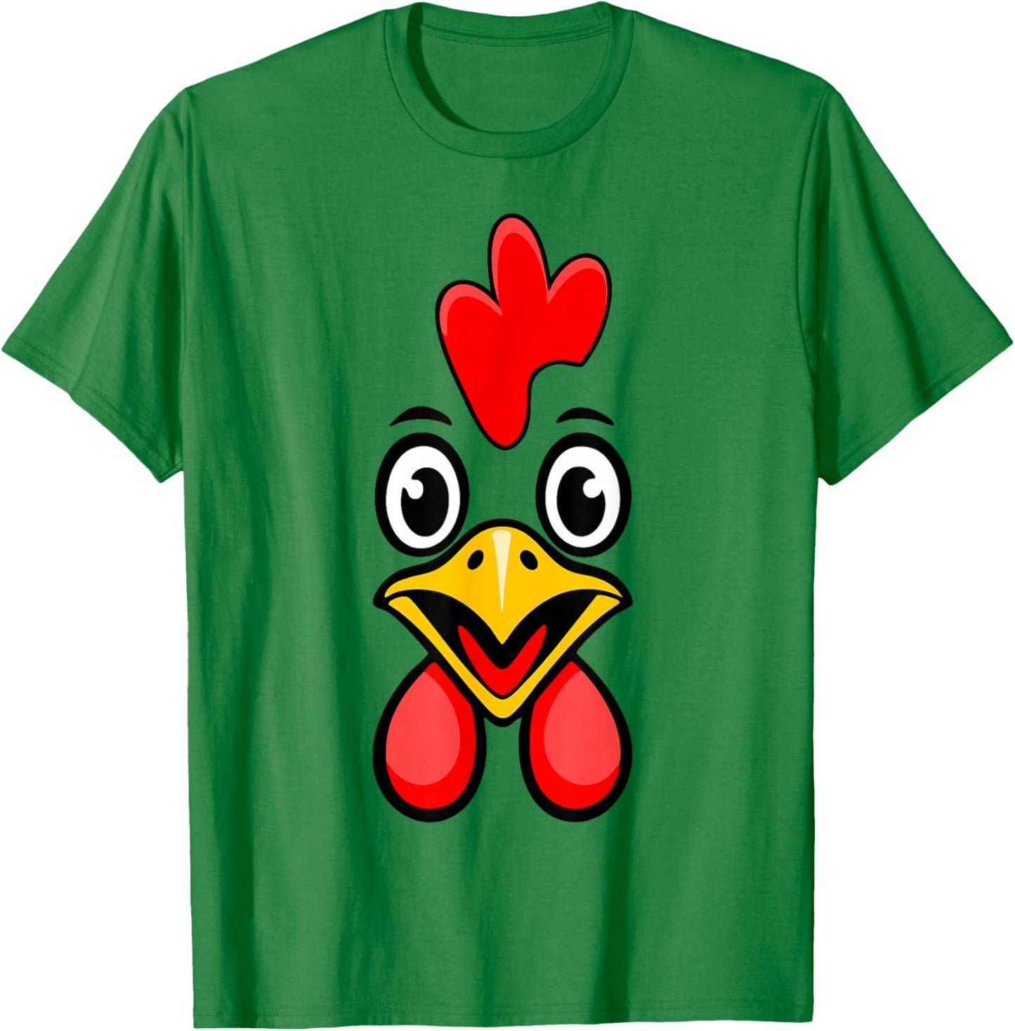 Chicken Shirt Adult Kids Men Women Chicken Hen Face Costume T-Shirt - T-Shirt | Irish Green