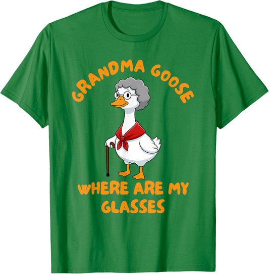 Grandma Goose Where are My Glasses Nana Mimi Mother’s Day T-Shirt - T-Shirt | Irish Green