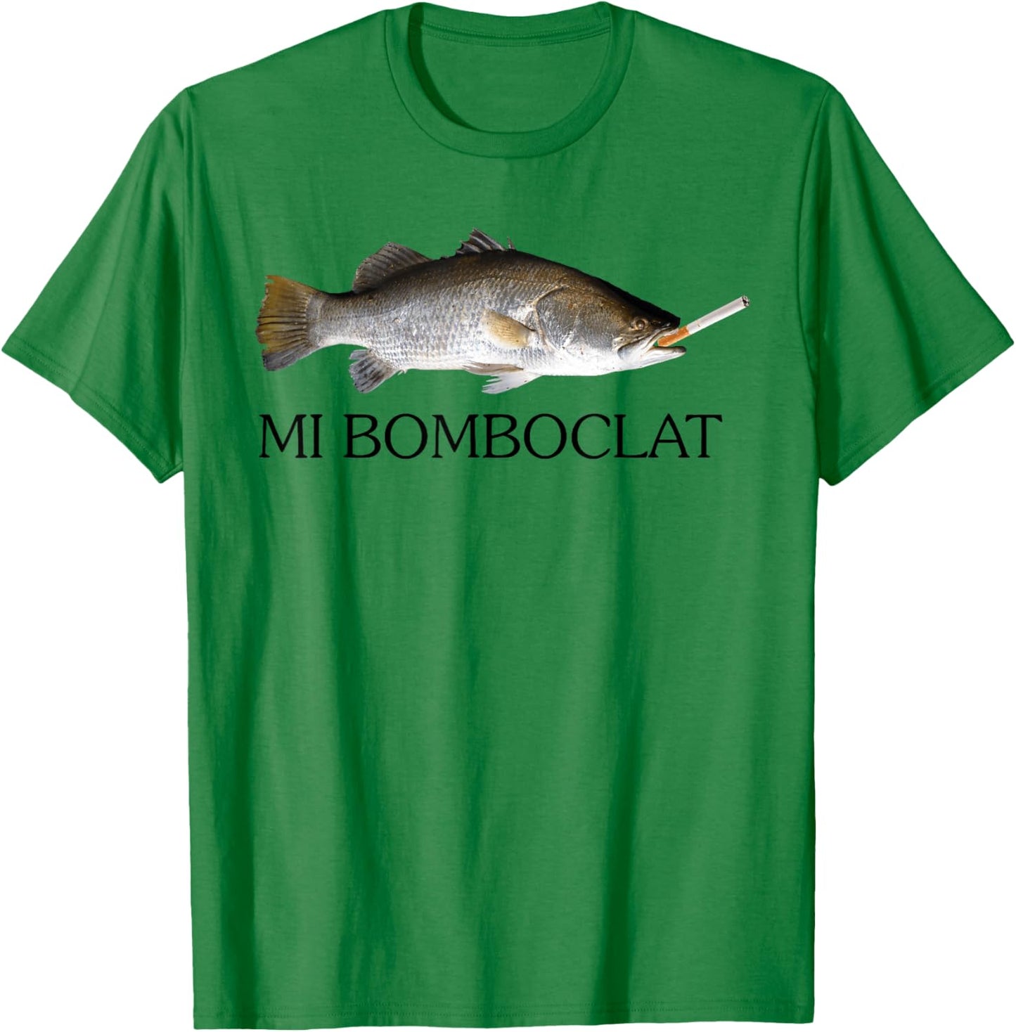 Mi Bomboclat Fish Smoking Meme Vintage Style Silly Fish Gag T-Shirt - T-Shirt | Irish Green