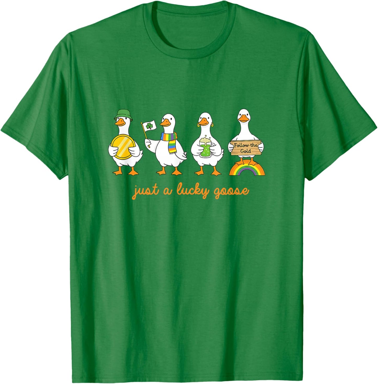 Lucky Geese Golden Coin St. Patrick’s Day Shenanigans T-Shirt - T-Shirt | Irish Green