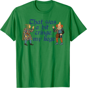 Medieval Jester Meme Vintage That was A Bit Cringe My Liege T-Shirt - T-Shirt | Irish Green