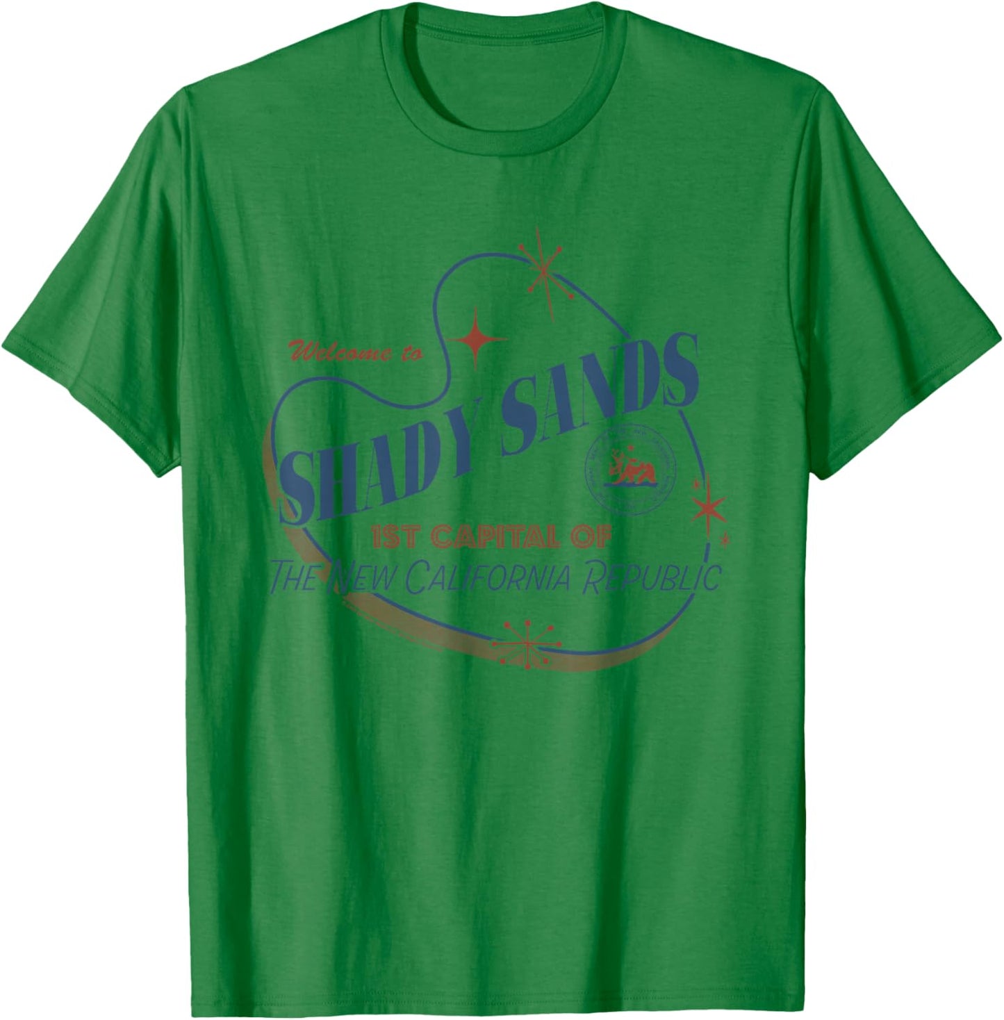 Fallout Welcome to Shady Sands Retro Republic Video Game T-Shirt - T-Shirt | Irish Green