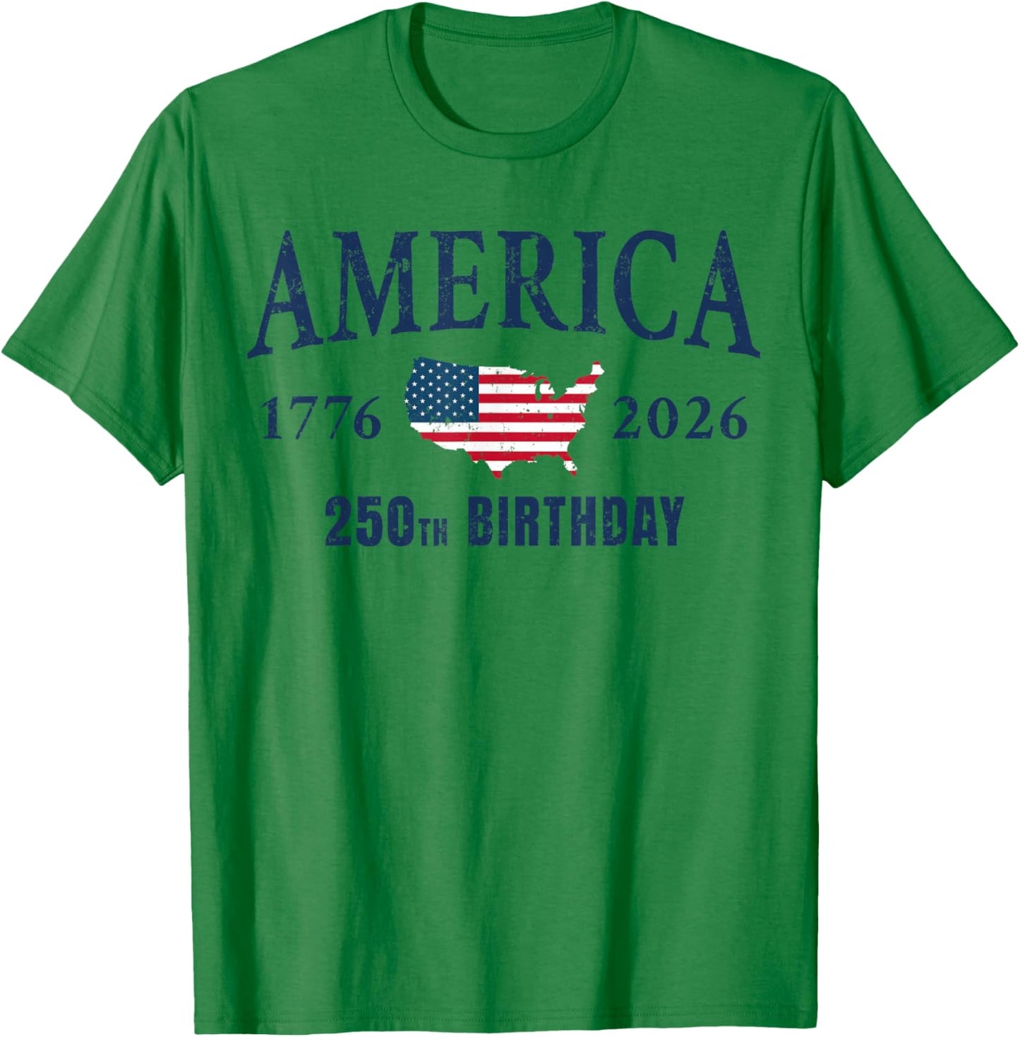 4th of July American Flag Vintage 250 Years 1776 2026 USA T-Shirt - T-Shirt | Irish Green